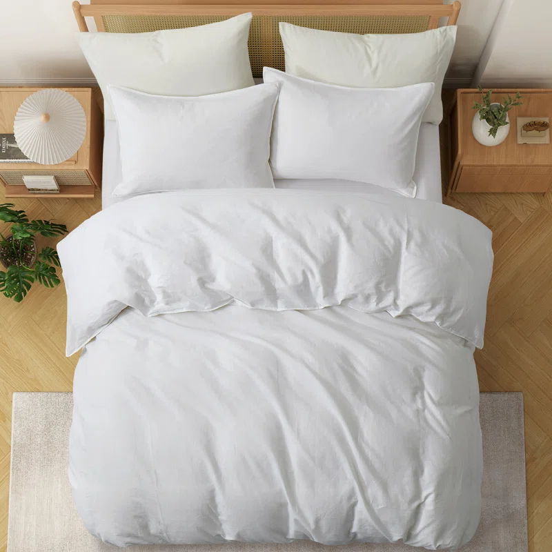 Peace Nest Linen and Cotton Duvet Cover with Pillowcase