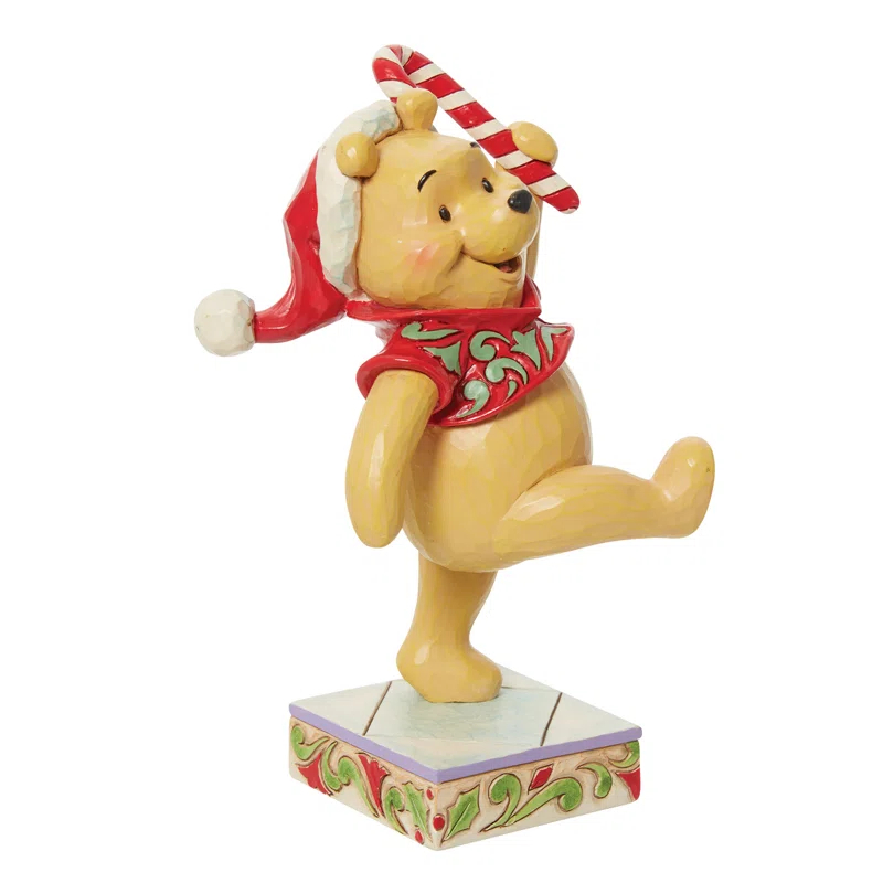Jim Shore Disney Traditions Jim Shore Pooh Christmas Candycane Figurine 5.5in H