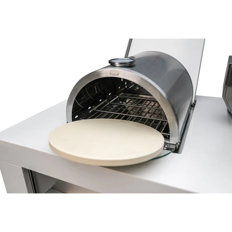 Mont Alpi Mont Alpi MASBP Universal Stainless Steel Compact Side Burner Pizza Oven with Built-in Thermometer, Glass door and Pizza Stone - Fits all Mont Alpi MAi805 and MAi400 Outdoor Kitchen Island Models
