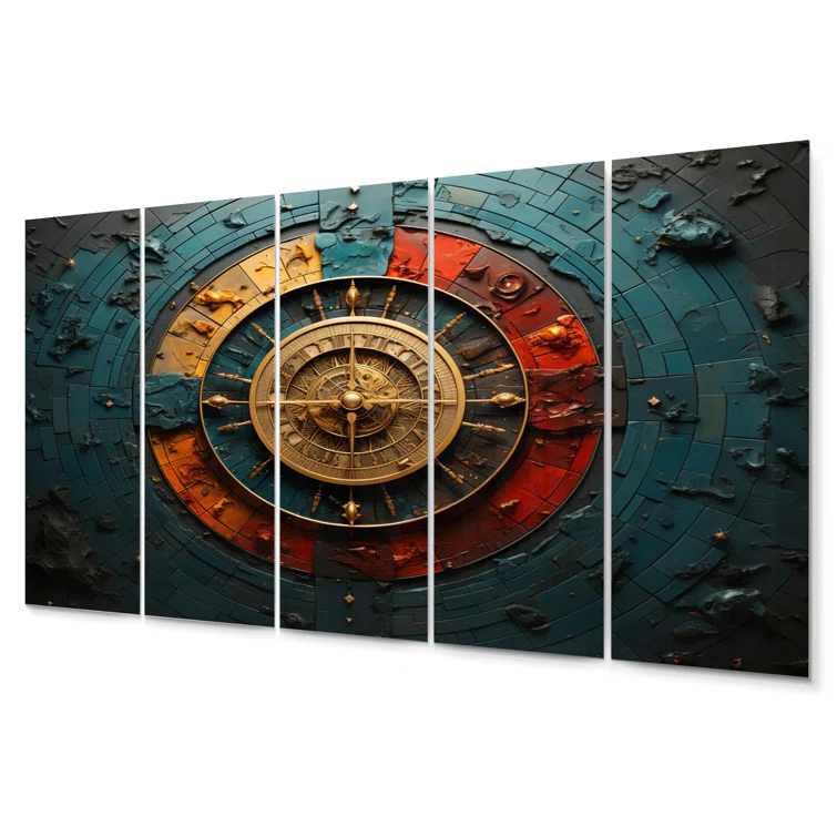 Design Art Astrology Zodiac Wheel " Astrology Zodiac Wheel " 5 - Pieces
