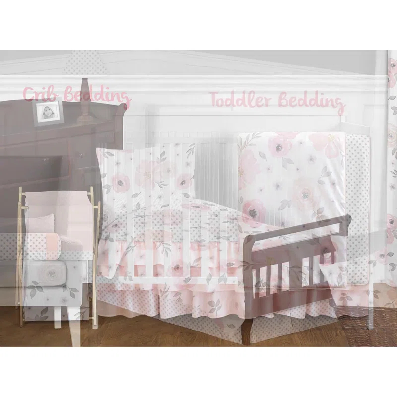 Sweet Jojo Designs Watercolor Floral Wall Mounted Photo Memo Board