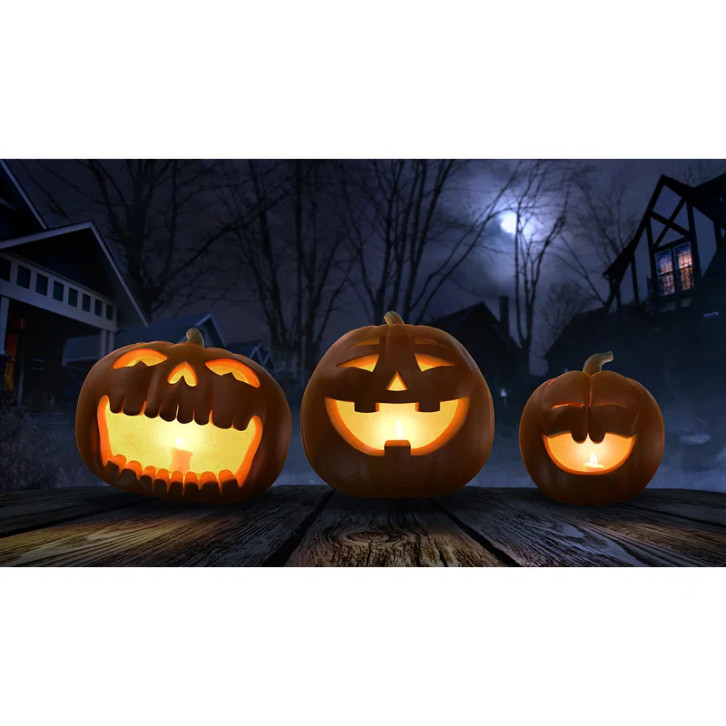 HoliScapes® USB Projector Kit - AtmosFX Jack-O-Lantern Jamboree USB + Projector + 48" x 72" Large White Holographic Screen