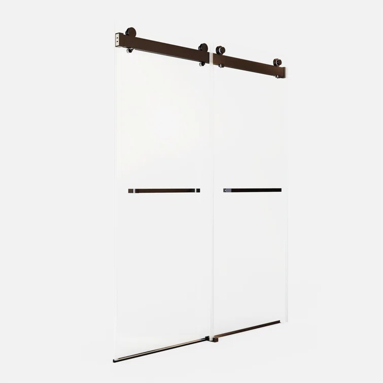 Dimorphos 56-60"W x 76"H Frameless Double Sliding Shower Door with 10mm Tempered Glass Door 11DD161822LL