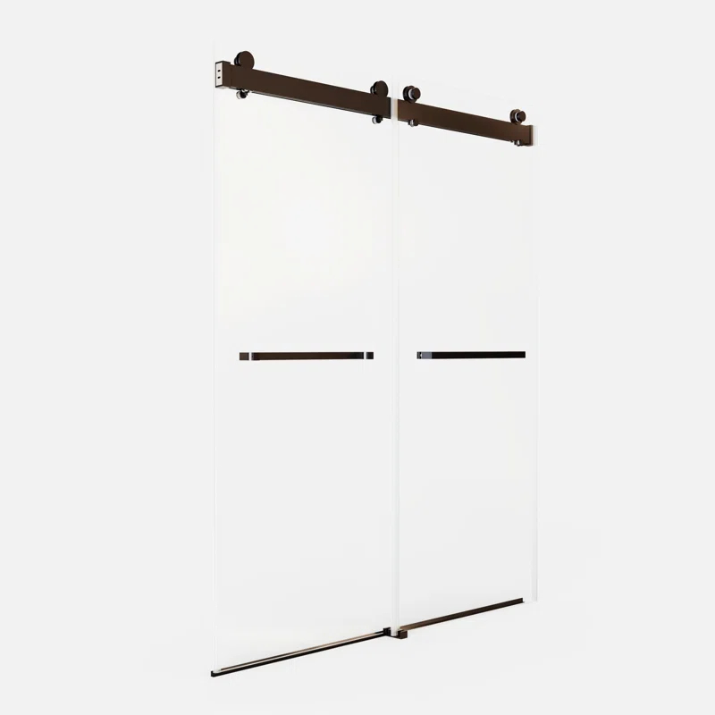 Dimorphos 56-60"W x 76"H Frameless Double Sliding Shower Door with 10mm Tempered Glass Door 11DD161822LL