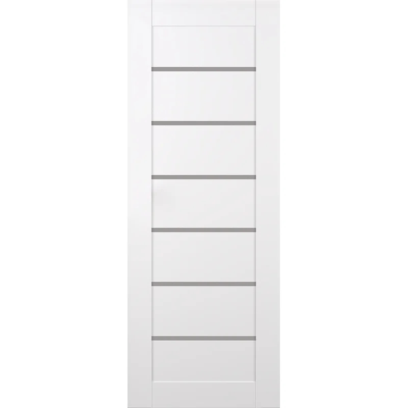 Belldinni Alba Solid Manufactured Wood and Glass Paneled Wood Finish Standard Door Slab