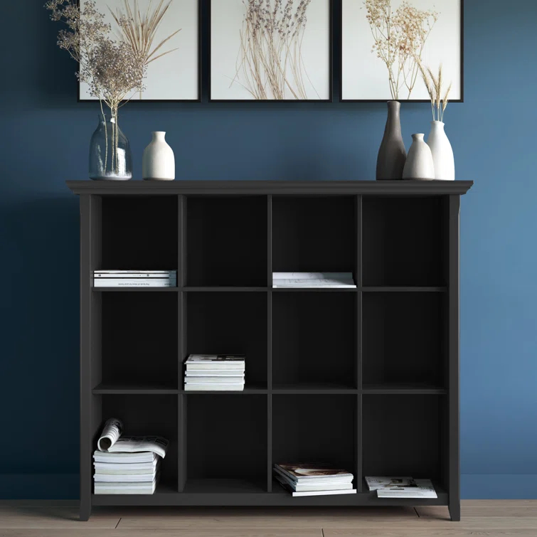 Simpli Home Acadian 57"W Solid Wood Storage Console Table