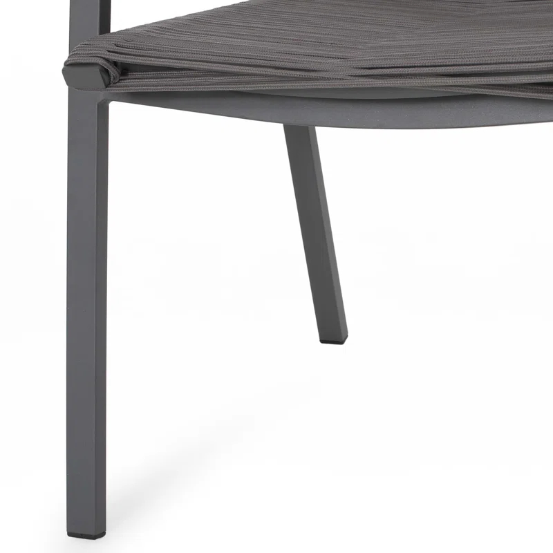 George Oliver Outdoor Modern Aluminum Dining Chair With Rope Seat (Set Of 2)