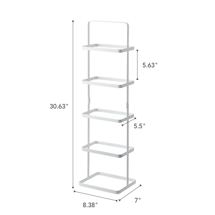 Yamazaki Home Steel Upright 5 Pair Shoe Rack with Handle