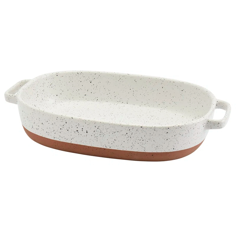 Denmark Tools for Cooks 2.4 Quart Stoneware Oval White Baker