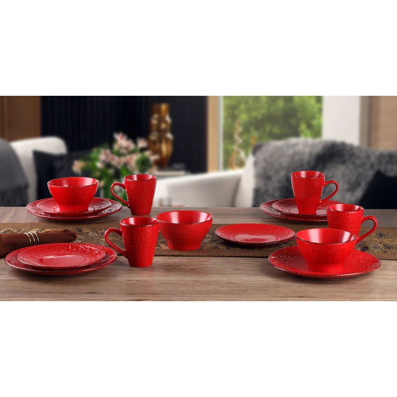 Lorren Home Trends Lorren 16 Piece Stoneware Dinnerware Set - Service for 4