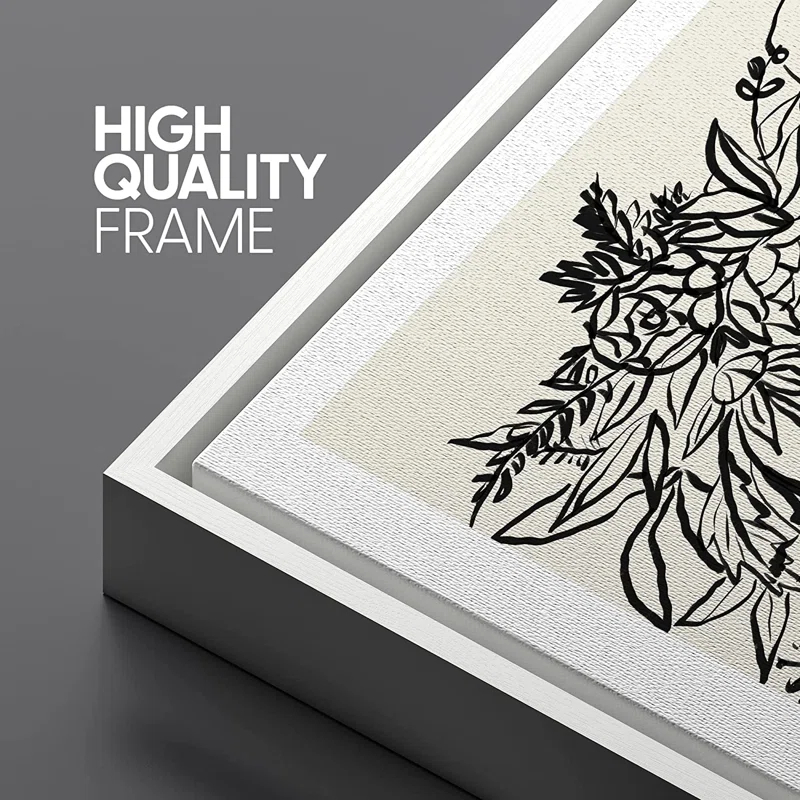 SIGNLEADER Abstract Black Floral Woman Artwork Modern Wall Art Framed Canvas by Henri Matisse Painting Print