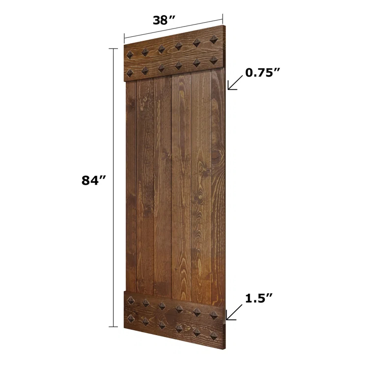 IsLife 84'' Solid Wood Paneled Matte without Installation Hardware Kit Barn Door