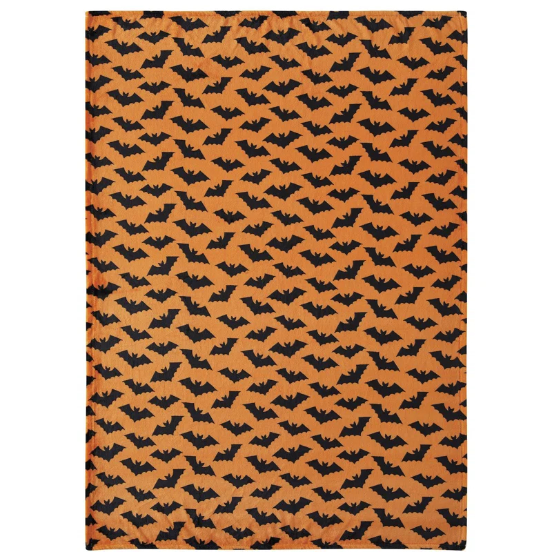 Kate Aurora Ultra Soft & Plush Spooky Halloween Bats Accent Throw Blanket - 50 in. W x 70 in. L