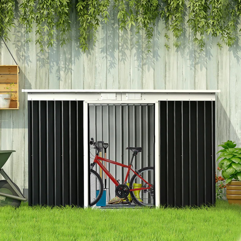 9 ft. W x 4 ft. D Metal Horizontal Tool Shed