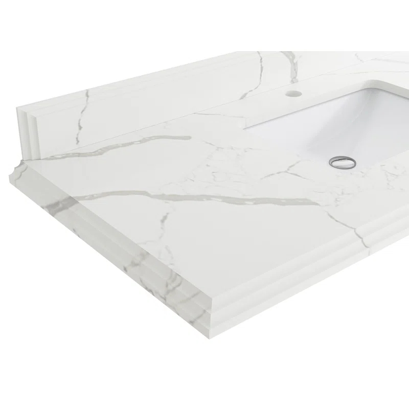 Willow Collections Elizabeth White Oak 84 In. W X 22 In. D Double Sink Bathroom Vanity With Cove Edge Calacatta Laza Quartz