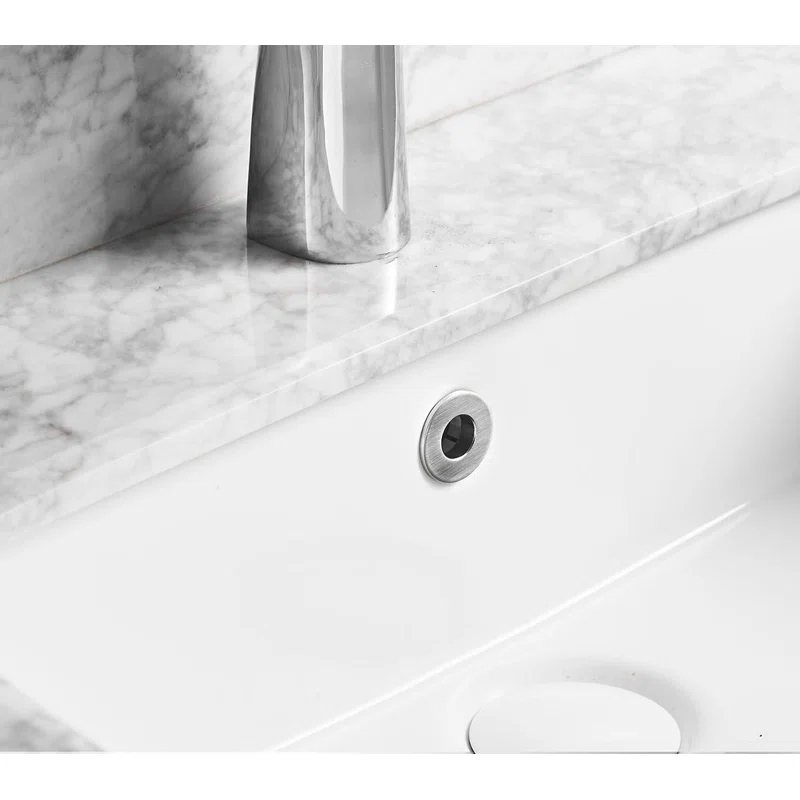 Greenspring Sink Basin Trim Overflow Cover Brass Insert In Hole Round Caps Brushed Nickel(2 Pack)