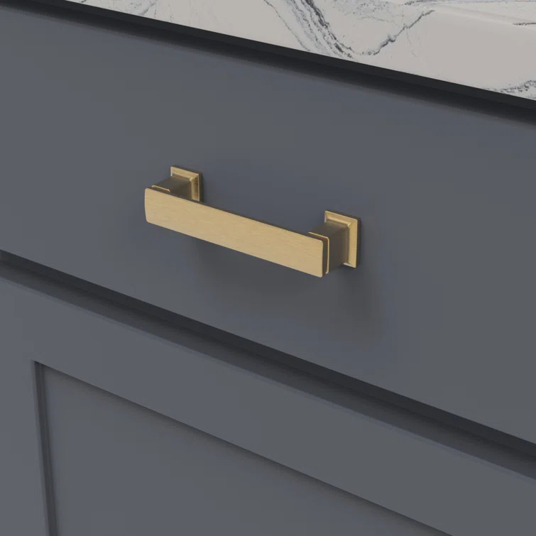 Belwith Keeler Cambridge Collection Pull 3-3/4 Inch (96Mm) Center To Center Brushed Golden Brass Finish