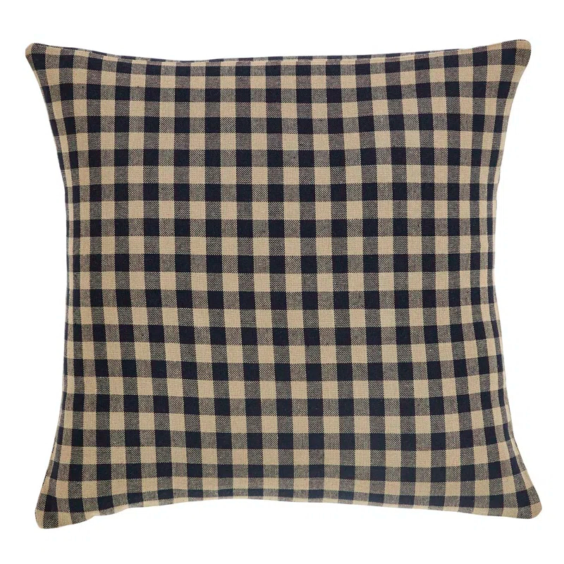 Check Plaid Cotton Reversible Throw Pillow