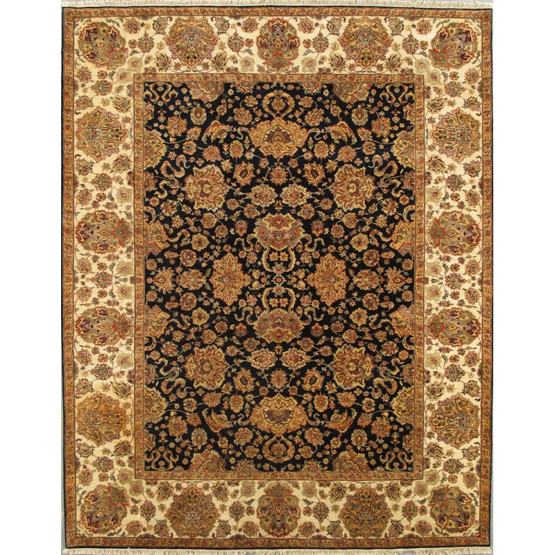Pasargad Agra Hand-Knotted Brown/Beige/Black Area Rug