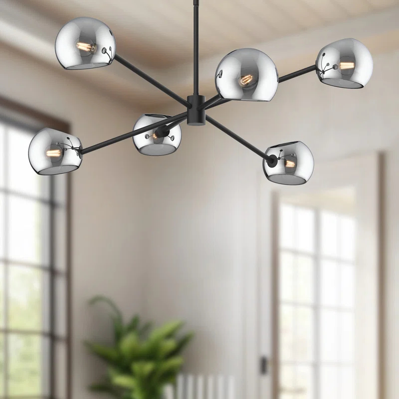 Willow 6 Light Metal Sputnik Chandelier