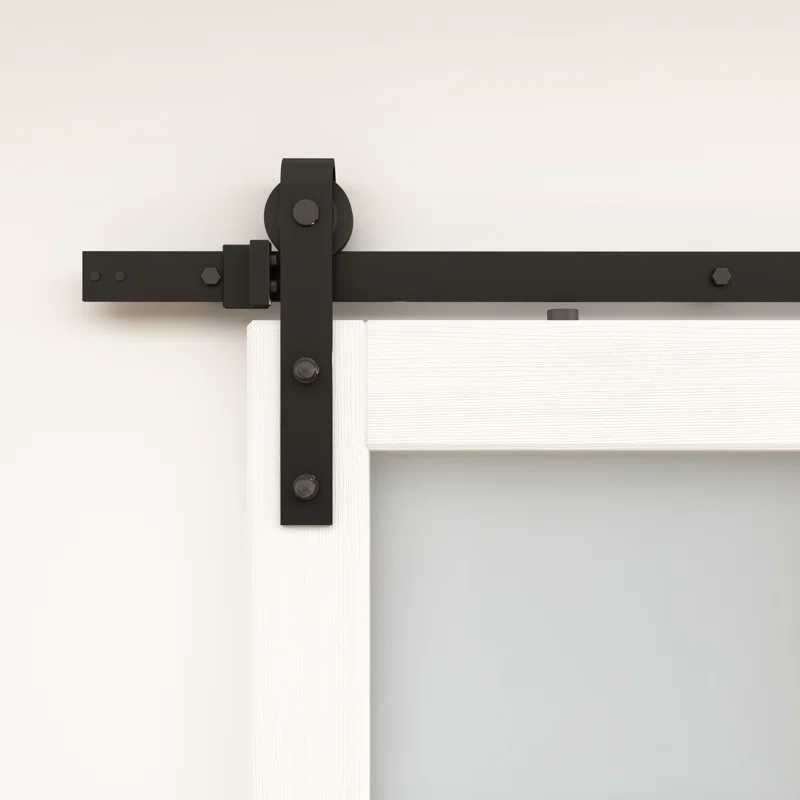 Calhome 36'' x 84'' Solid + Manufactured Wood Glass with Installation Hardware Kit Barn Door
