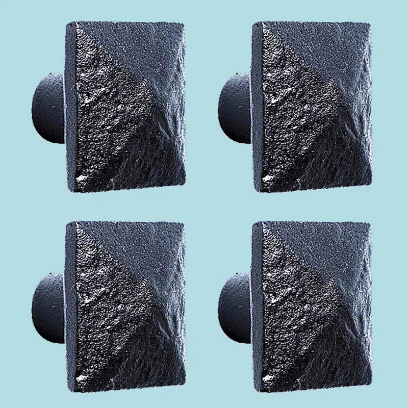 The Renovators Supply Inc. Iron Cabinet Hardware Knob Pull Square Black 1 1/4" Renovators Supply (Set of 4)