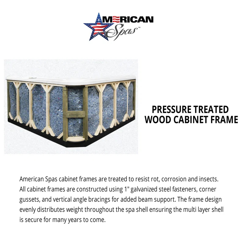 6-Person 100-Jet Premium Lounger Spa Standard Hot Tub With Sound System And LED Waterfall