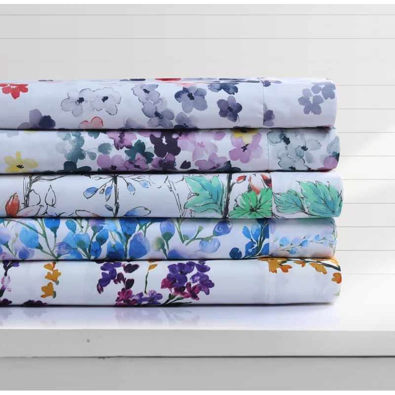 Azores Home Microfiber Floral Sheet Set