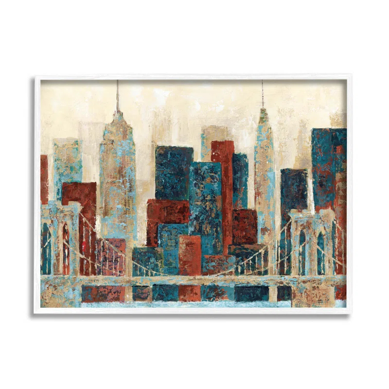 Stupell Industries " Urban City Bridge Architecture " by Cloverfield & Co. Painting Print
