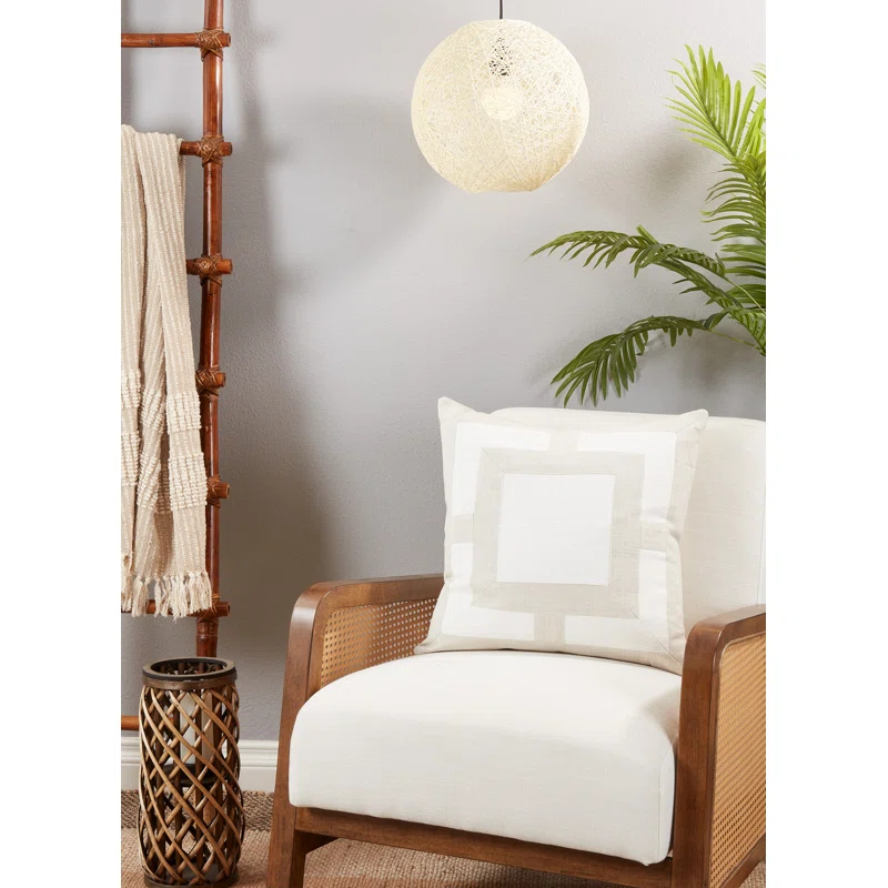 Saro Roslyn Collection Geometric Cotton Throw Pillow