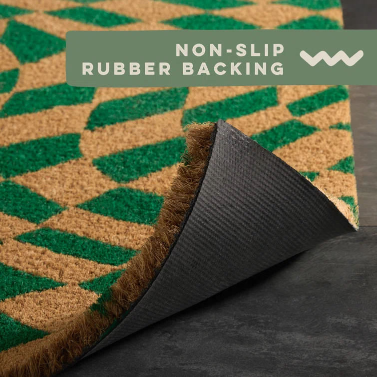 Town & Country Living TOWN & COUNTRY LIVING Emmett Groovy Checkerboard Non-Slip Indoor Outdoor Door Mat