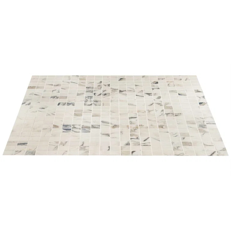 Saroshi Calacatta Rustico 11.81 in. x 11.81 in. Matte Porcelain Floor and Wall Mosaic Tile (0.96 sq. ft./Each)