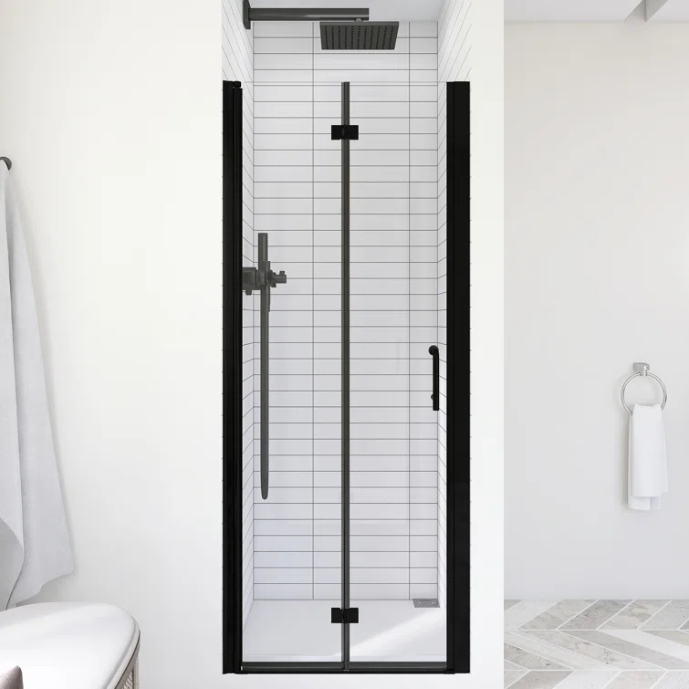 JimsMaison 30 In. W X 72 In. H Pivot Semi-Frameless Shower Door JMGBSD0430B
