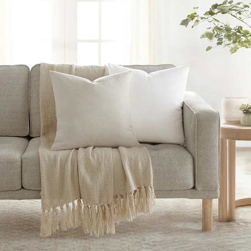 Becky Cameron Solid Cotton Throw Pillow