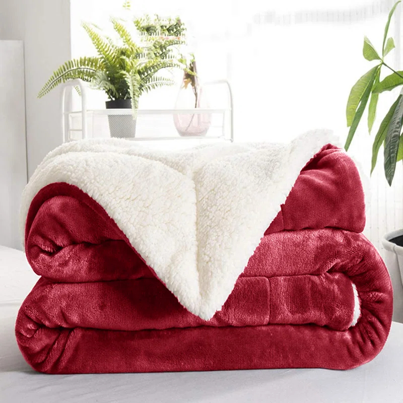 IMPERIAL HOMEWARE LONDON LIMITED Sherpa Fleece Fur Thick Reversible Blanket Throw