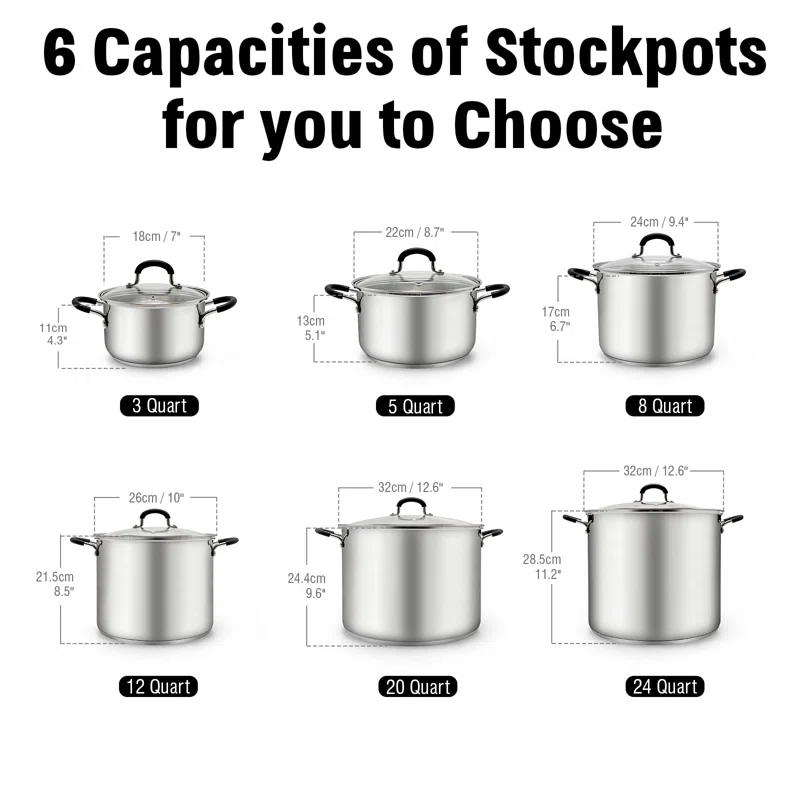 Cook N Home Professional Stainless Steel Stockpot with Lid