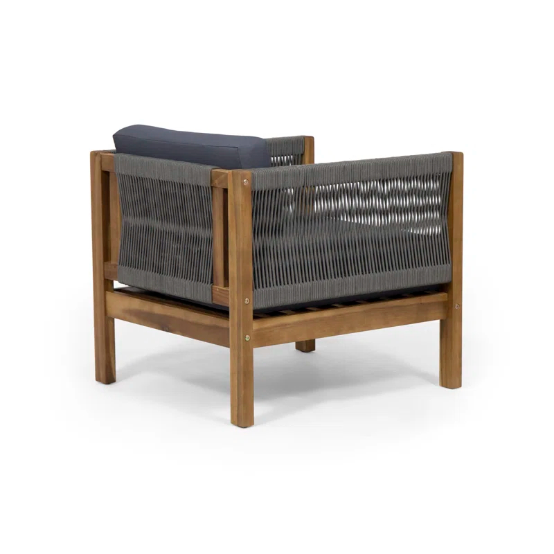 Hokku Designs Set of 2 Teak Club Chair, Elegant Acacia Wood Design with Rich Color and Timeless Style