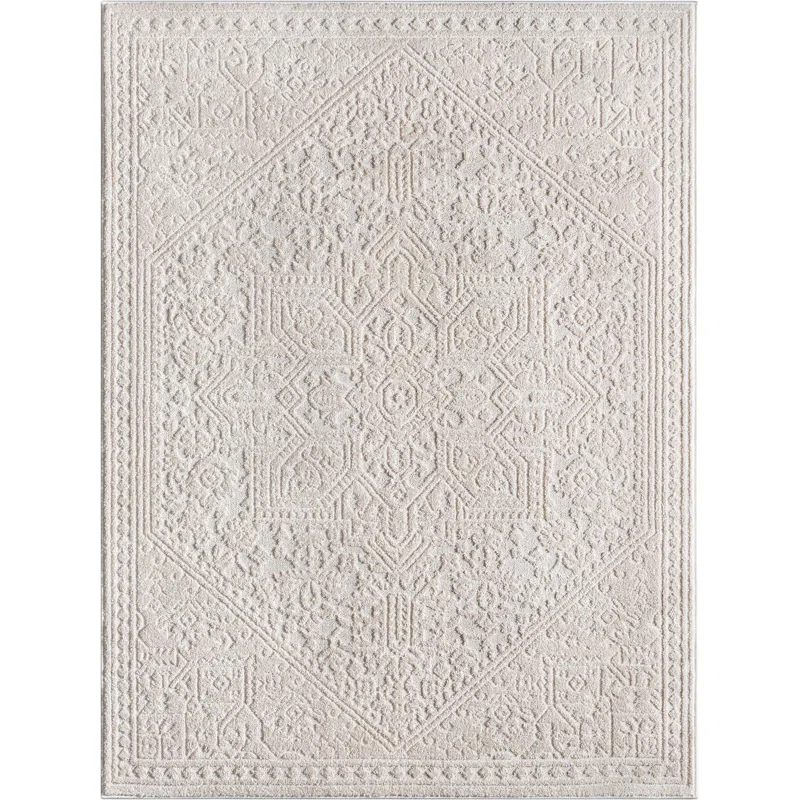 Well Woven Well Woven Harlow Cloud Medallion Farmhouse Medallion Ivory Area Rug