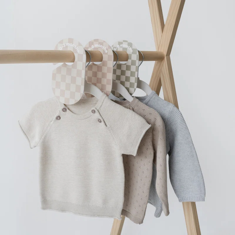 3 Sprouts 3 Sprouts Baby Closet Dividers (Newborn To 24 Months) – Pack Of 8 - Checkerboard