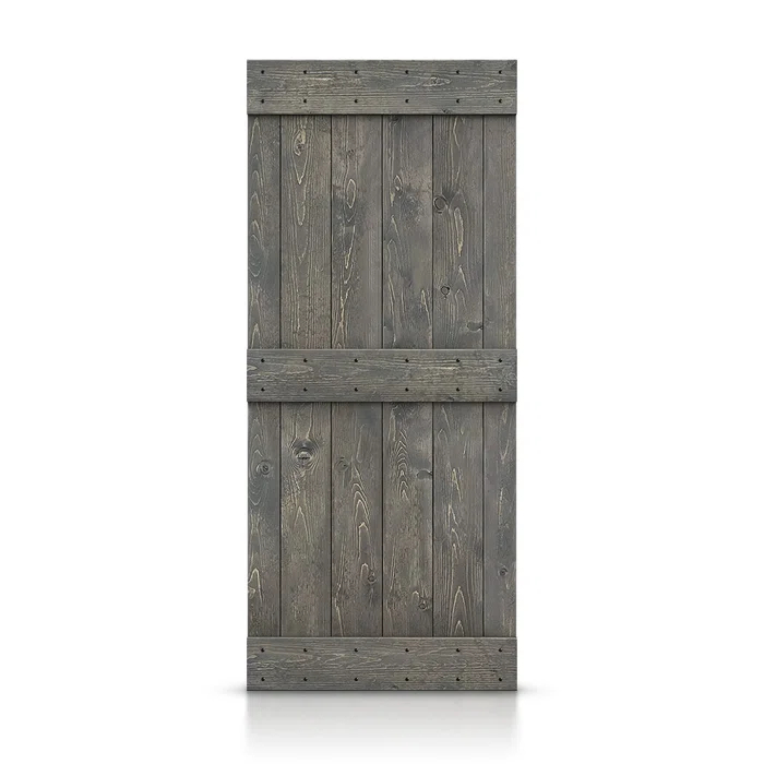 Calhome 84'' Solid Wood Paneled Painted without Installation Hardware Kit Barn Door