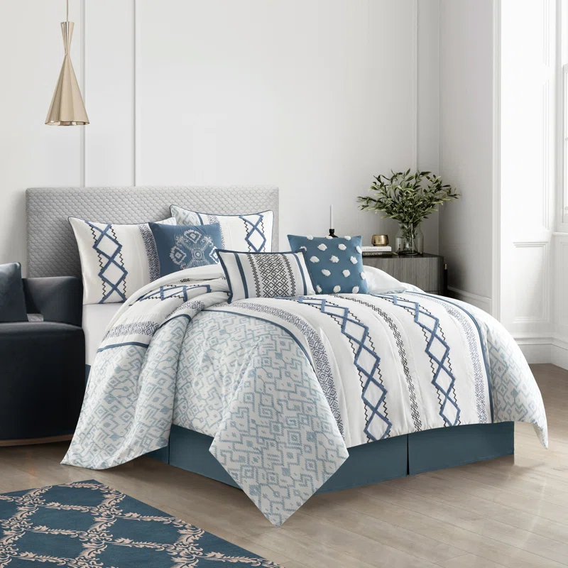 Nanshing America, Inc Anthony Microfiber 7 Piece Comforter Set