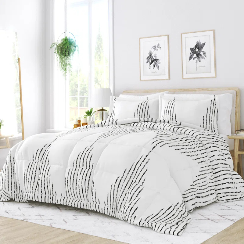 Becky Cameron Soft Diamond Stripe Down-Alternative Comforter Set
