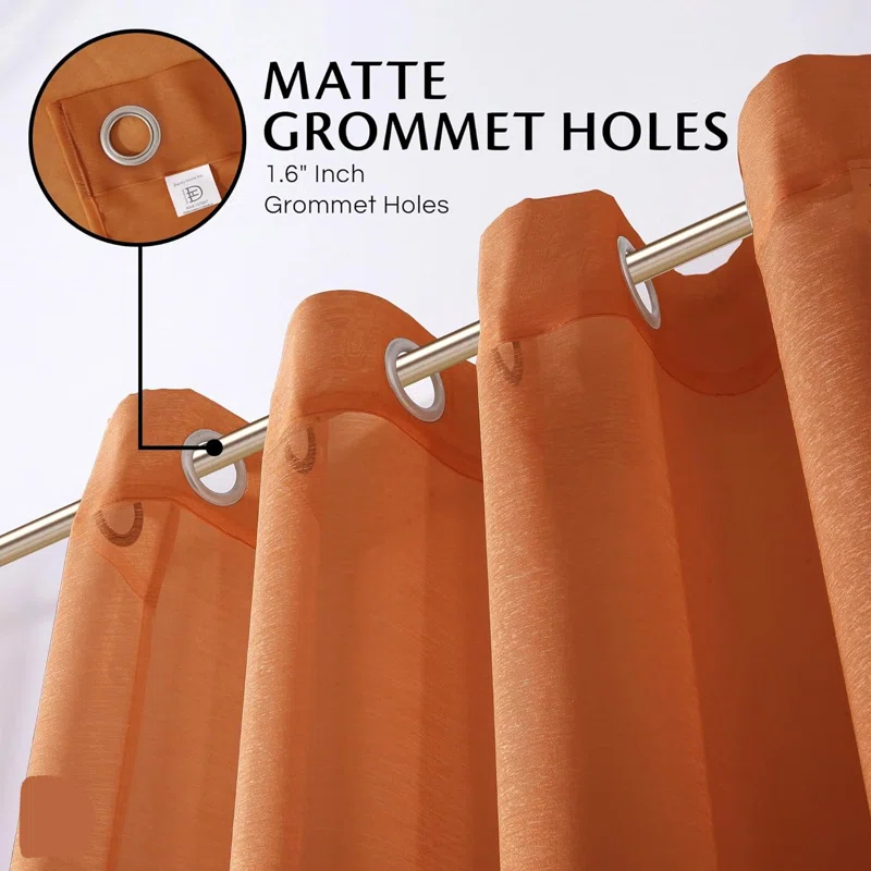 Dainty Home Solid Sheer Curtains for Living Room and Bedroom 110"W x 84"L Window Sheers Window Drapes (Set of 2)