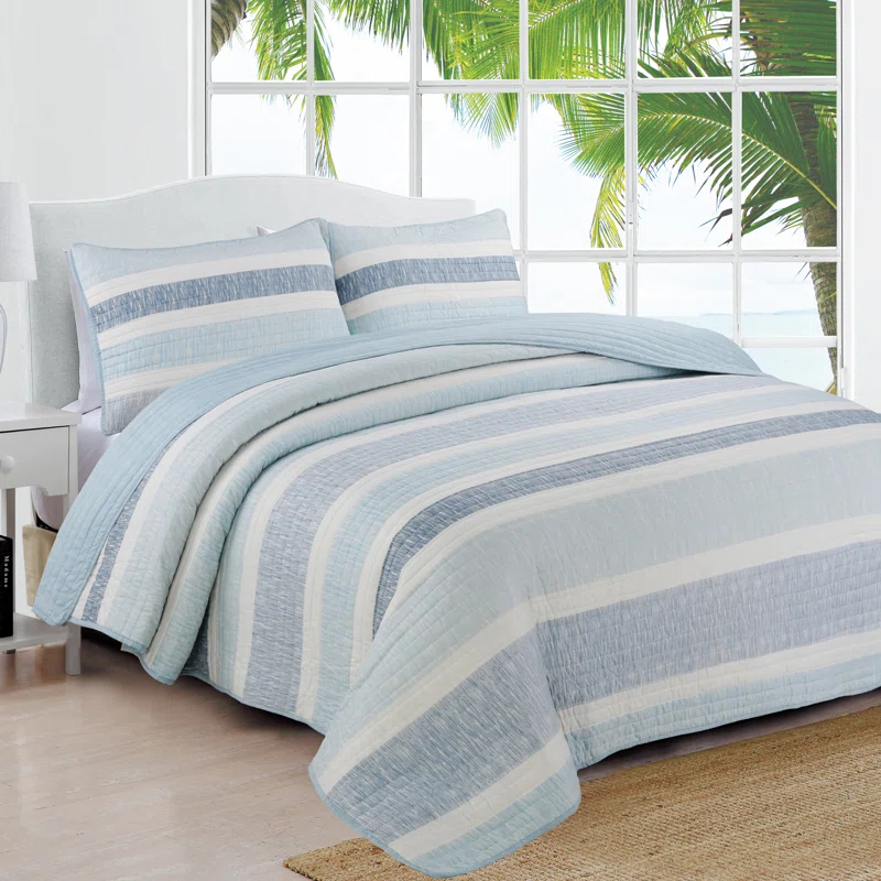 American Home Fashion Phillips Modern & Contemporary Striped Quilt Set