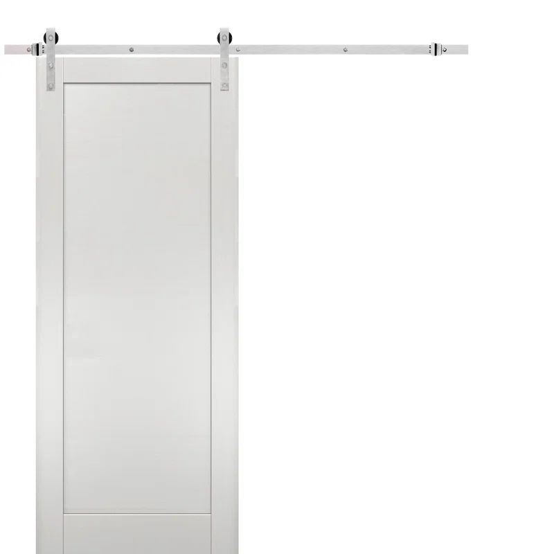 SARTODOORS Quadro Paneled Barn Door with Installation Hardware Kit