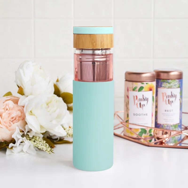 Pinky Up Dana Glass Travel Infuser Mug in Lavender