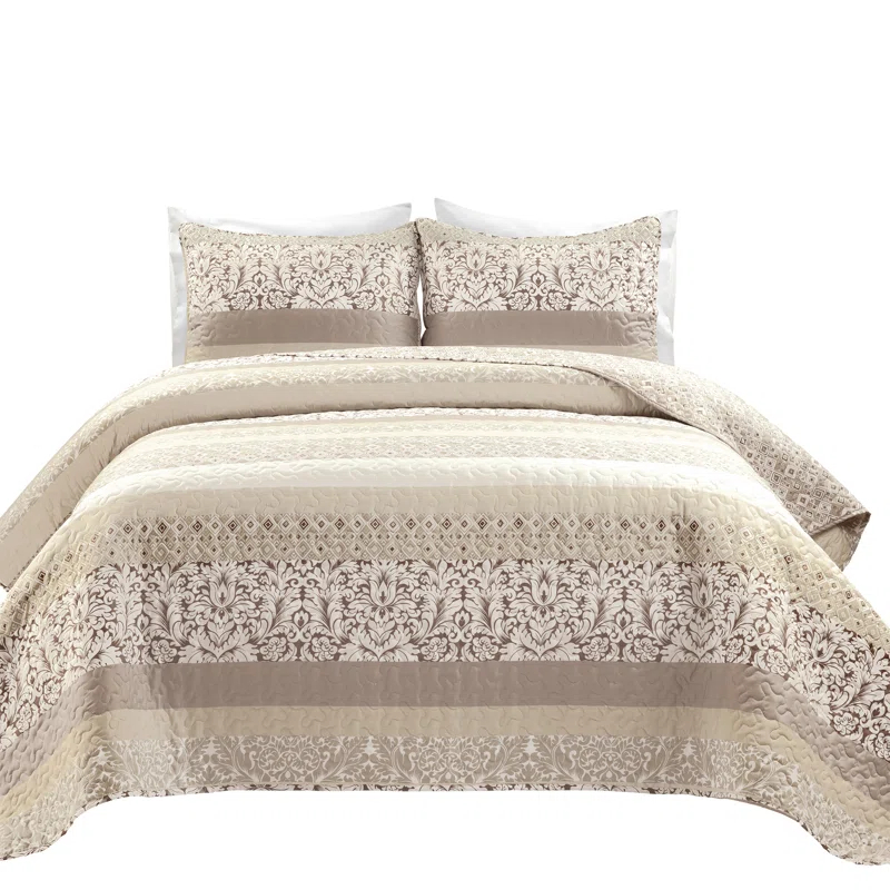 Lush Decor Boho Stripe Reversible Coverlet Set