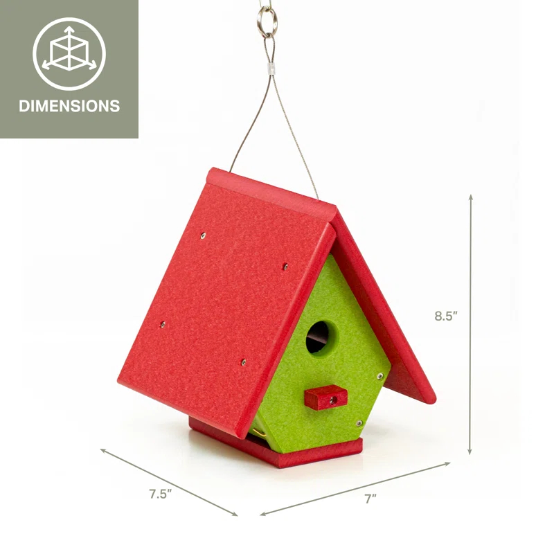 Outdoor Leisure Products 8.5'' H x 7'' W x 7.5'' D Hanging No Additional Durability Birdhouse