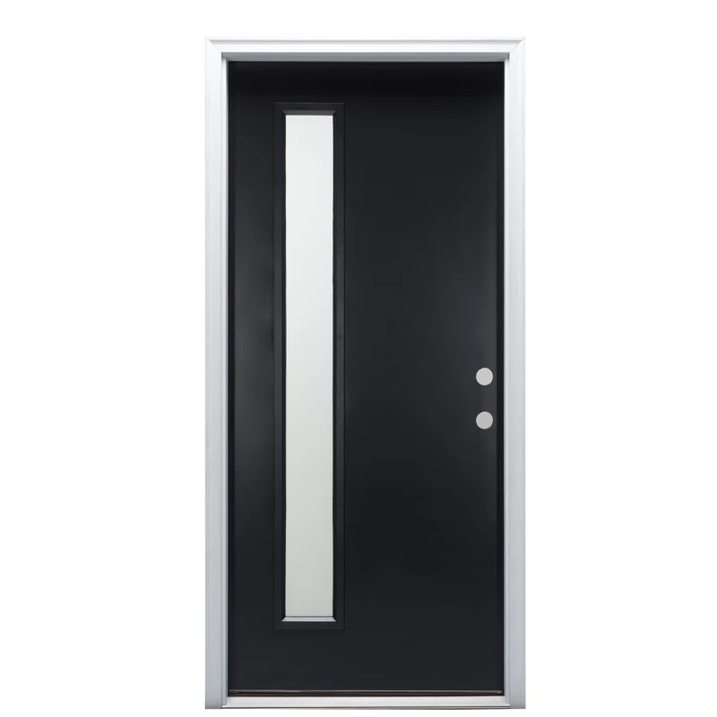 Painted Exterior Single Fiberglass Door with 1-Lite
