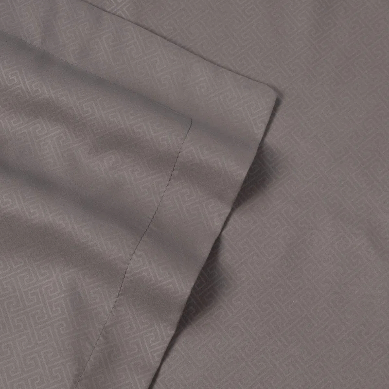 Sweet Home Collection Greek Key Embossed Bed in A Bag Comforter Set